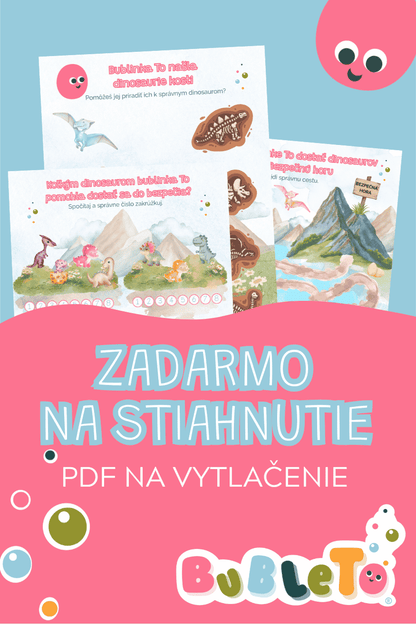 PDF aktivity pre deti na vytlačenie dinosaurus