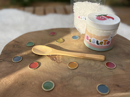 Drevená lyžička na senzorickú hru dlhá