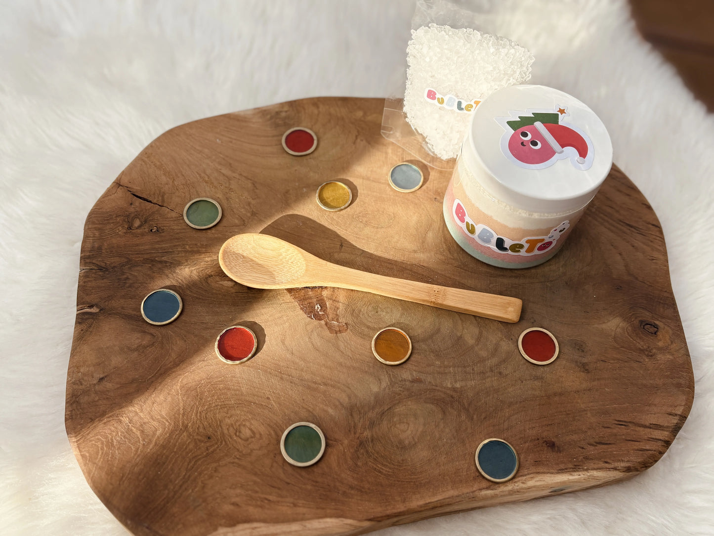 Drevená lyžička na senzorickú hru dlhá