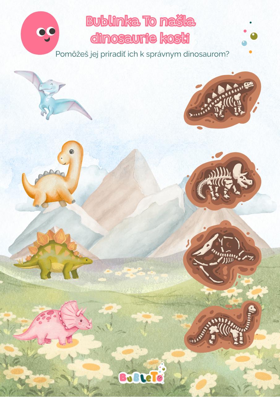 PDF aktivity pre deti na vytlačenie dinosaurus