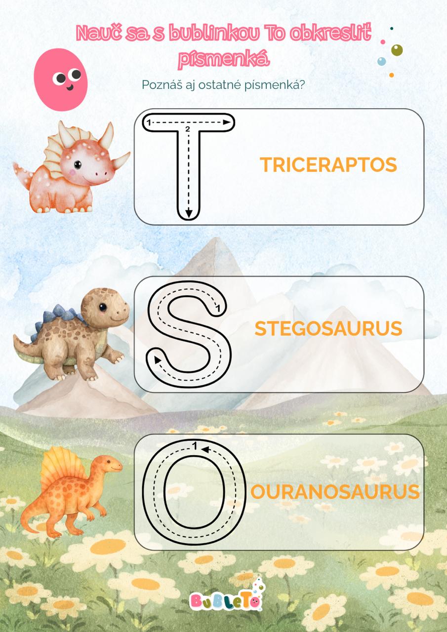PDF aktivity pre deti na vytlačenie dinosaurus