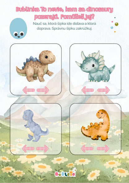 PDF aktivity pre deti na vytlačenie dinosaurus
